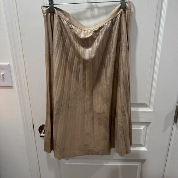 Anthropologie Maeve Shimmering Gold A-Line Skirt - Picture 3 of 4